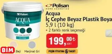 POLİSAN ACQUA İÇ CEPHE BEYAZ PLASTİK BOYA